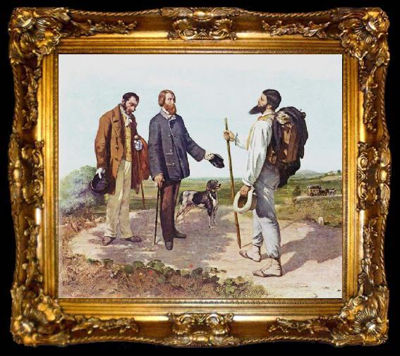 framed  Gustave Courbet Bonjour, Monsieur Courbet, ta009-2